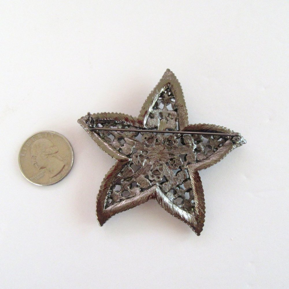 Large Rhinestone Starfish Statement Brooch - Wow! - image 5